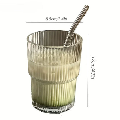 Transparent Glasses with Lid and Straw (450ml)